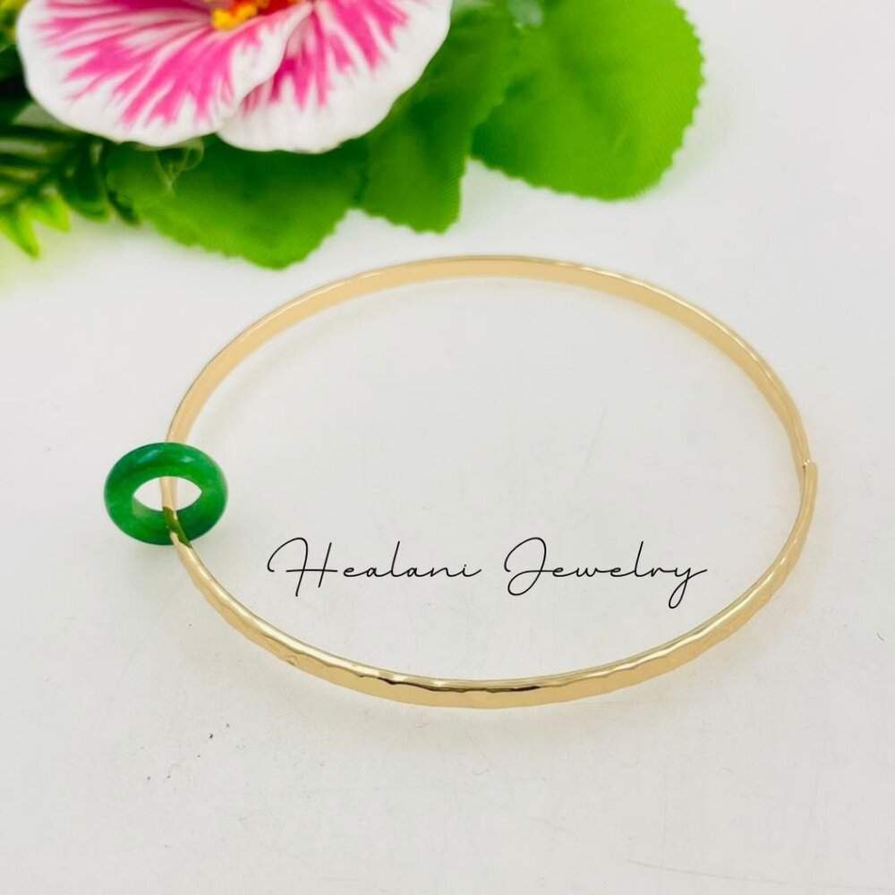 Green Jade Bangle Bracelet